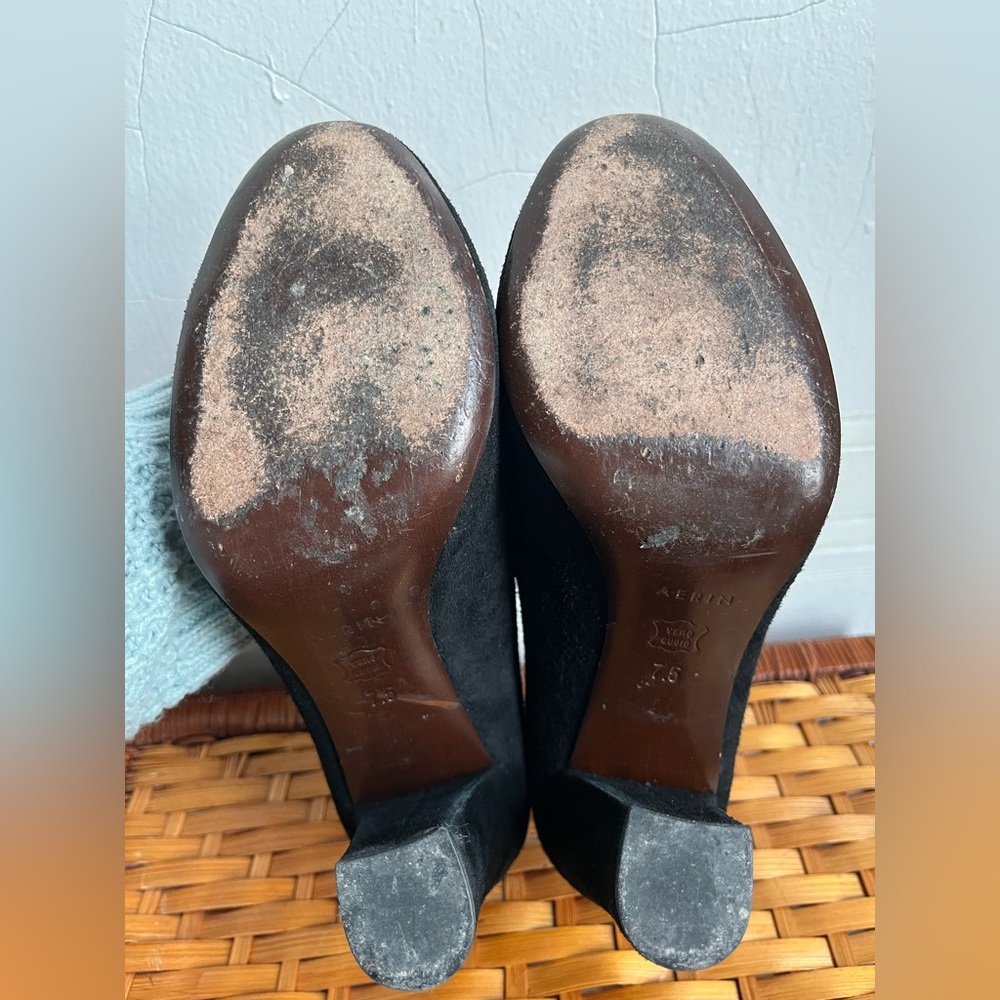 Aerin Mary Jane black suede heels 7.5 - Picture 10 of 14